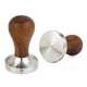 Koffie tamper 58 mm – RVS met walnoothouten handvat